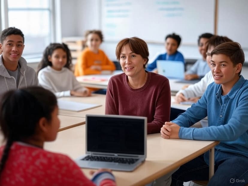 Teacher helping student with personalized learning